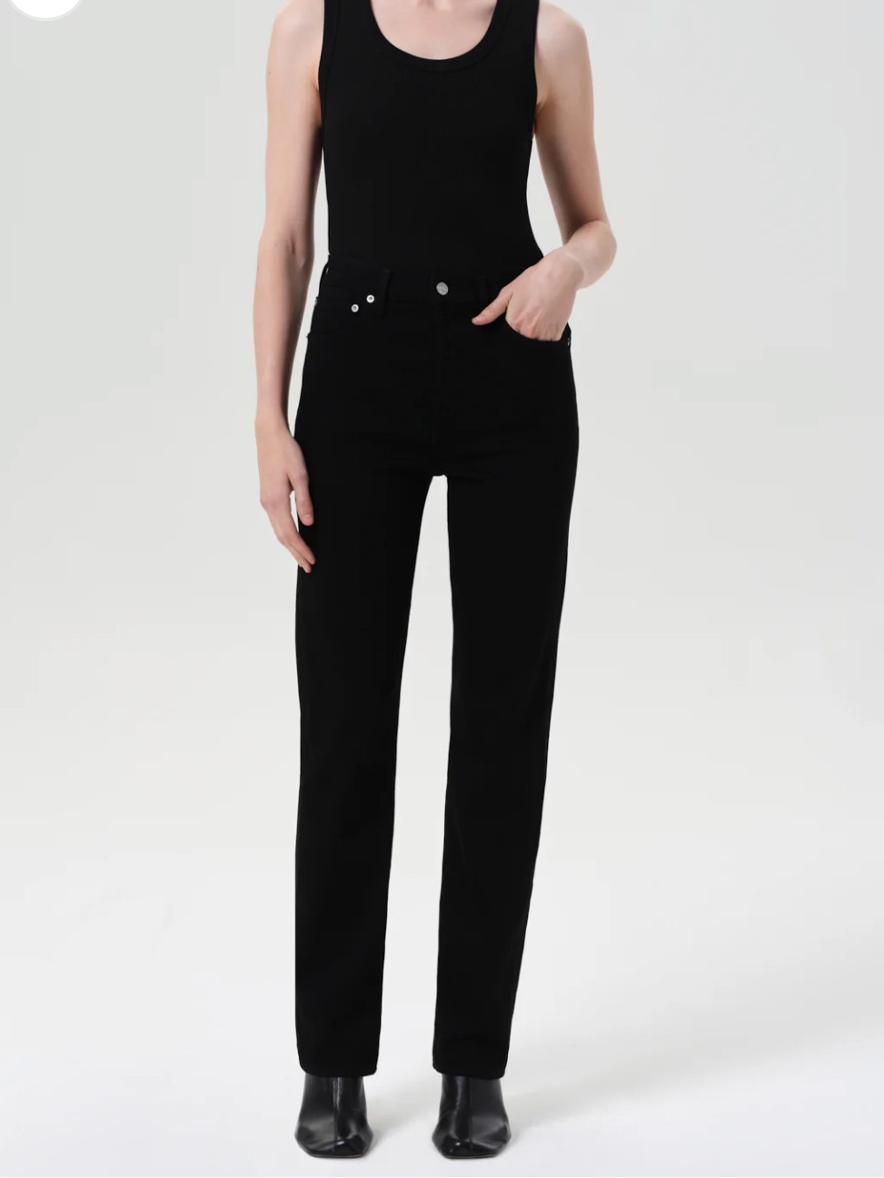 Nwt Agolde 90's Pinch Waist High Rise Straight Long (Weightless Stretch)